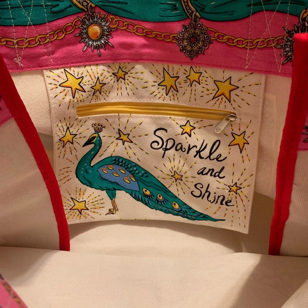 BRIGHTON bright and colorful “Sparkle and Shine” oversized Tote bag NWT - Picture 7 of 13